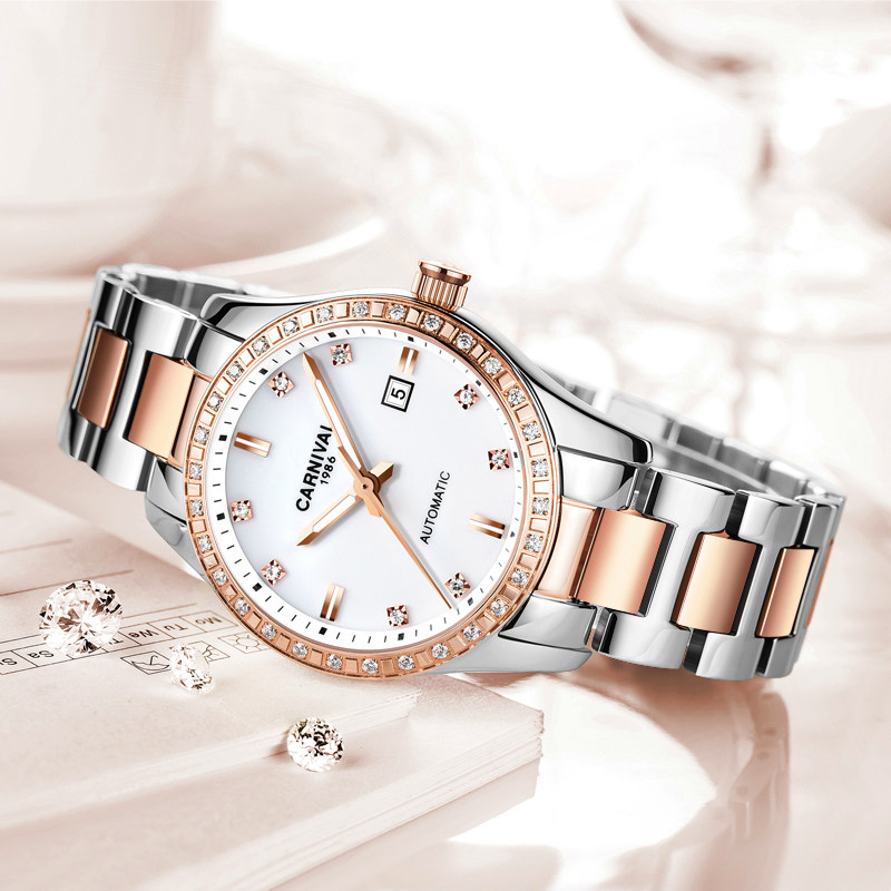 瑞士嘉年华女士全自动2020潮机械表 嘉年华淘辉国产腕表