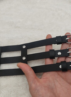 男士项圈颈圈街拍酒吧铆钉项链圆环三排排皮颈脖链颈