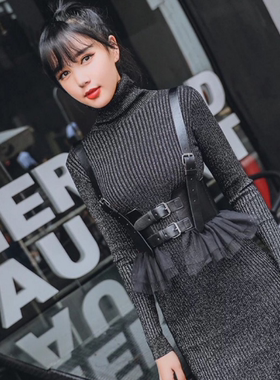 沈梦晨同款腰封宽腰带一体显瘦女
