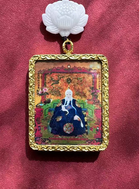 合金唐卡东北胡家九尾狐吊坠方形精工挂件项坠饰品配件