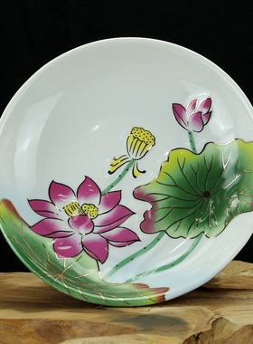 陶瓷供盘家用高脚果碟莲花盘贡碟