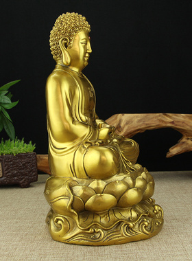 纯铜佛像三宝佛药师佛阿弥陀佛