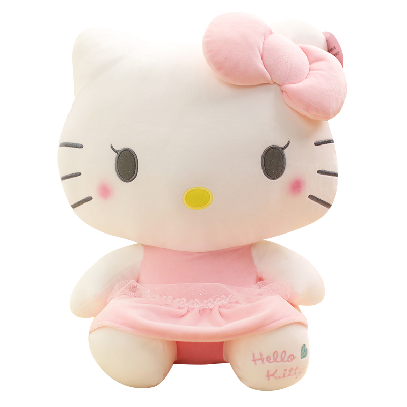 正版哈喽kitty公仔hello kitty毛绒玩具kt娃娃床上睡觉抱玩偶女孩 - 图3