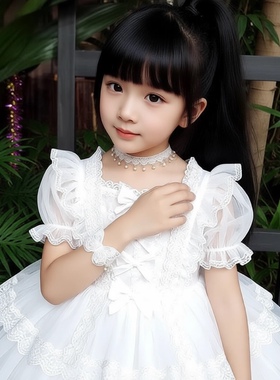 儿童白色蝴蝶choker颈链脖子饰品