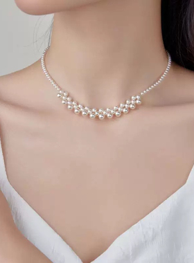 遮疤经典时尚轻奢优雅气质个性项链女款百搭可调节珍珠锁骨链夏季