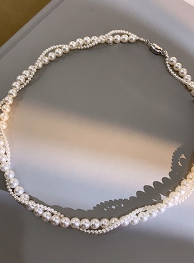 白色珍珠短款锁骨链女脖子饰品