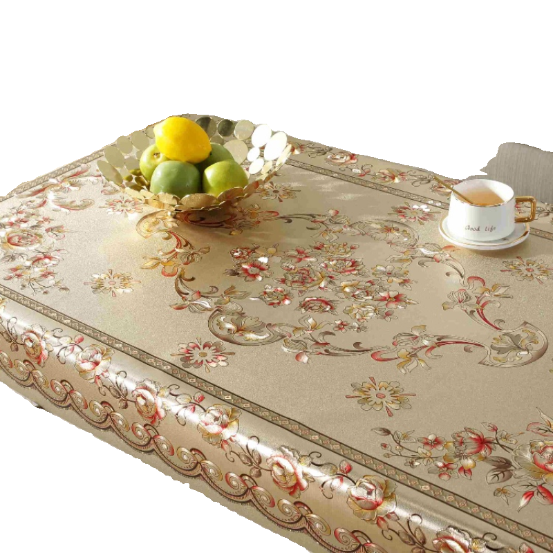 茶几桌布PVC烫金餐桌布防水防油防烫免洗塑料方形家用欧式茶几布,淘宝优惠券,粉丝福利购,淘宝优惠卷