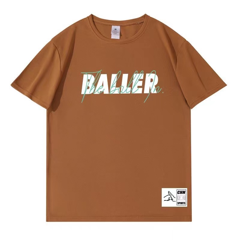 美式篮球短袖t恤速干BALLER训练服运动投篮健身服心形透气半袖体-图2