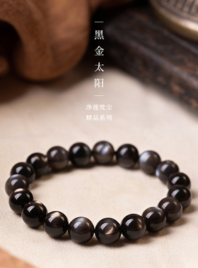 净莲梵尘殿堂级黑金太阳单圈手串