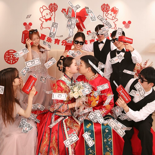 Pick -OUP Game Reps, чтобы сфотографироваться, свадьба, творческая свадьба, свадебная комната заблокированная атмосфера, палочки для еды, банкноты