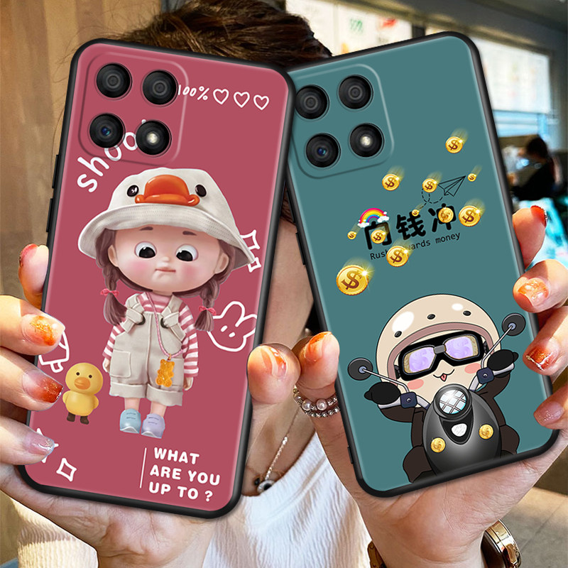 Luckrider is suitable for Huawei Honor X30i mobile phone case tfy-anoo silicone soft case honor x30i 5g free tempered film huawei anti-fall funny style ins student h0norX3