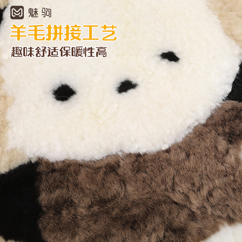 汽车坐垫纯羊毛冬季毛绒卡通三件套新款可爱女冬天保暖半包座椅套