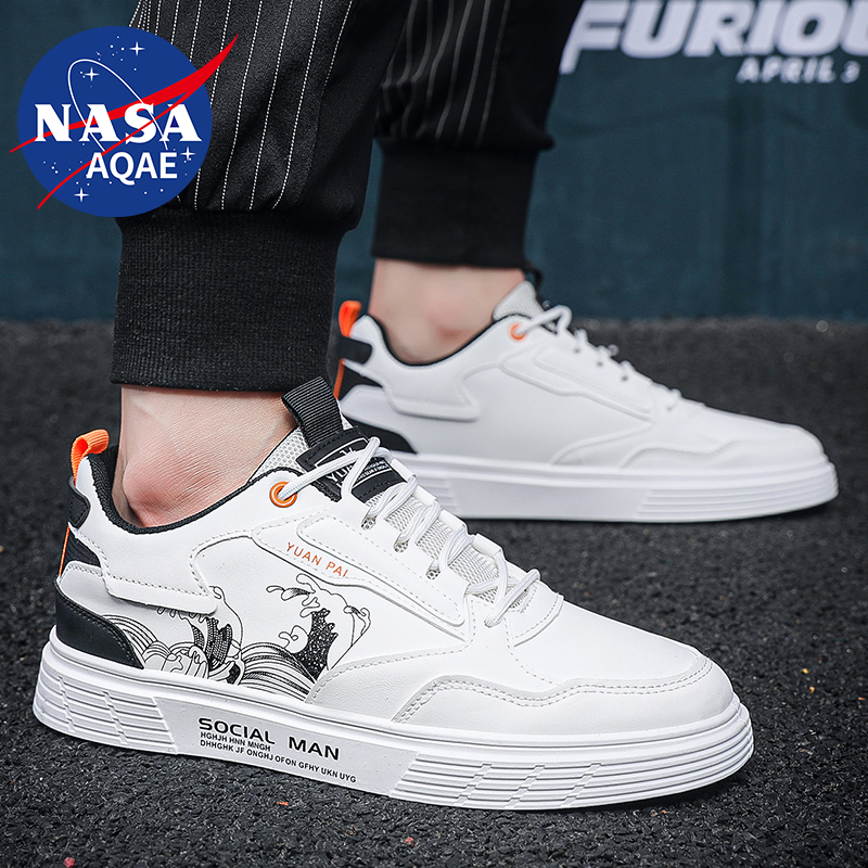 NASA AQAE联名夏季运动鞋2023年新款透气轻便潮流百搭休闲男板鞋E - 图2