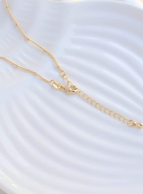 铜包金带可调尾链保色项链锁骨链