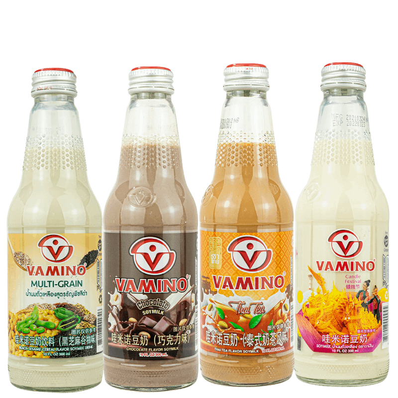 泰国进口哇米诺/Vamino原味豆奶植物蛋白早餐奶300ml*24瓶玻璃装 - 图3