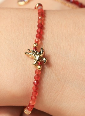 天马赐福红绳手链金色抽拉手链