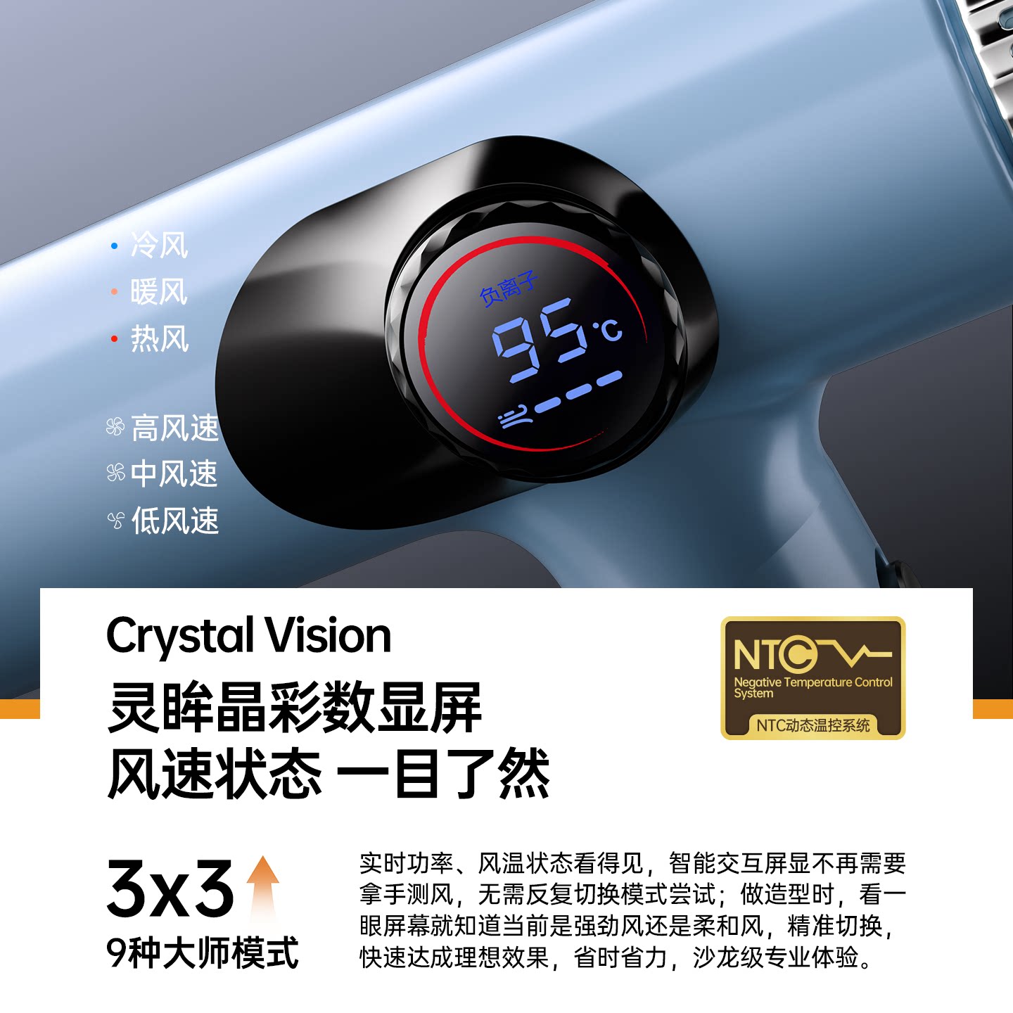 CONFU康夫沙龙进阶高速吹风机11万转高速马达理发店发廊专用K8Pro