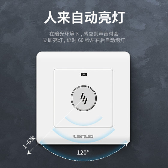 Type 86 Corridor Intelligent Sound and Light Control Switch Panel Sound Control