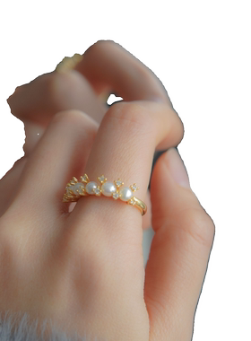 女925银复古法式戒指花环