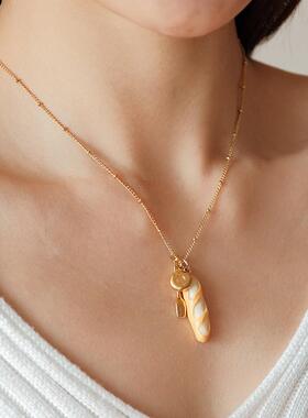 你好早安法棍项链颈链