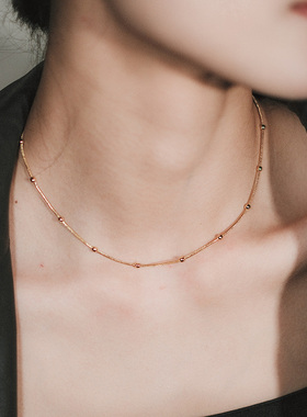 一枝橘钛钢女极简项链百搭