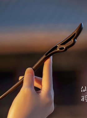 黑色木发簪新中式盘发2026新款