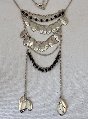 欧美饰品民族风双层长款复古流苏个性中古高级感轻奢小众女毛衣链