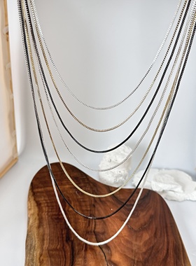 欧美饰品高级感轻奢小从设计简约气质叠戴项链女长款毛衣链素链