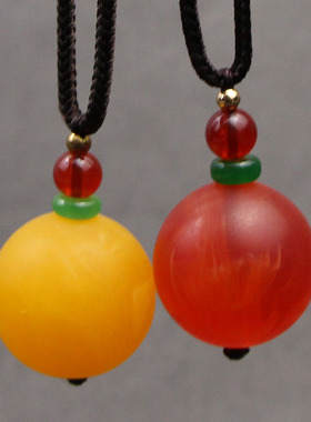 糖果色圆球项链仿蜜蜡有球必应