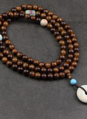 海南黑花梨木佛珠108颗