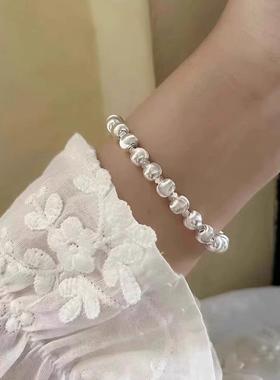 s925纯银猫眼银手链女款手串