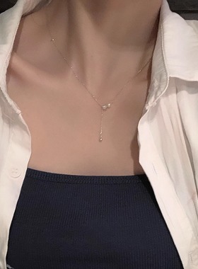 925纯银锆石珍珠项链女轻奢小众ins风潮锁骨链欧美极简风2026新款