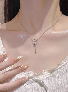 s925银浪漫星月项链女款2026新款轻奢小众高级感情人节礼物送女友