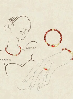 2026新中式国风红玛瑙手串女款轻奢小众精致生肖灵蛇手链生日礼物