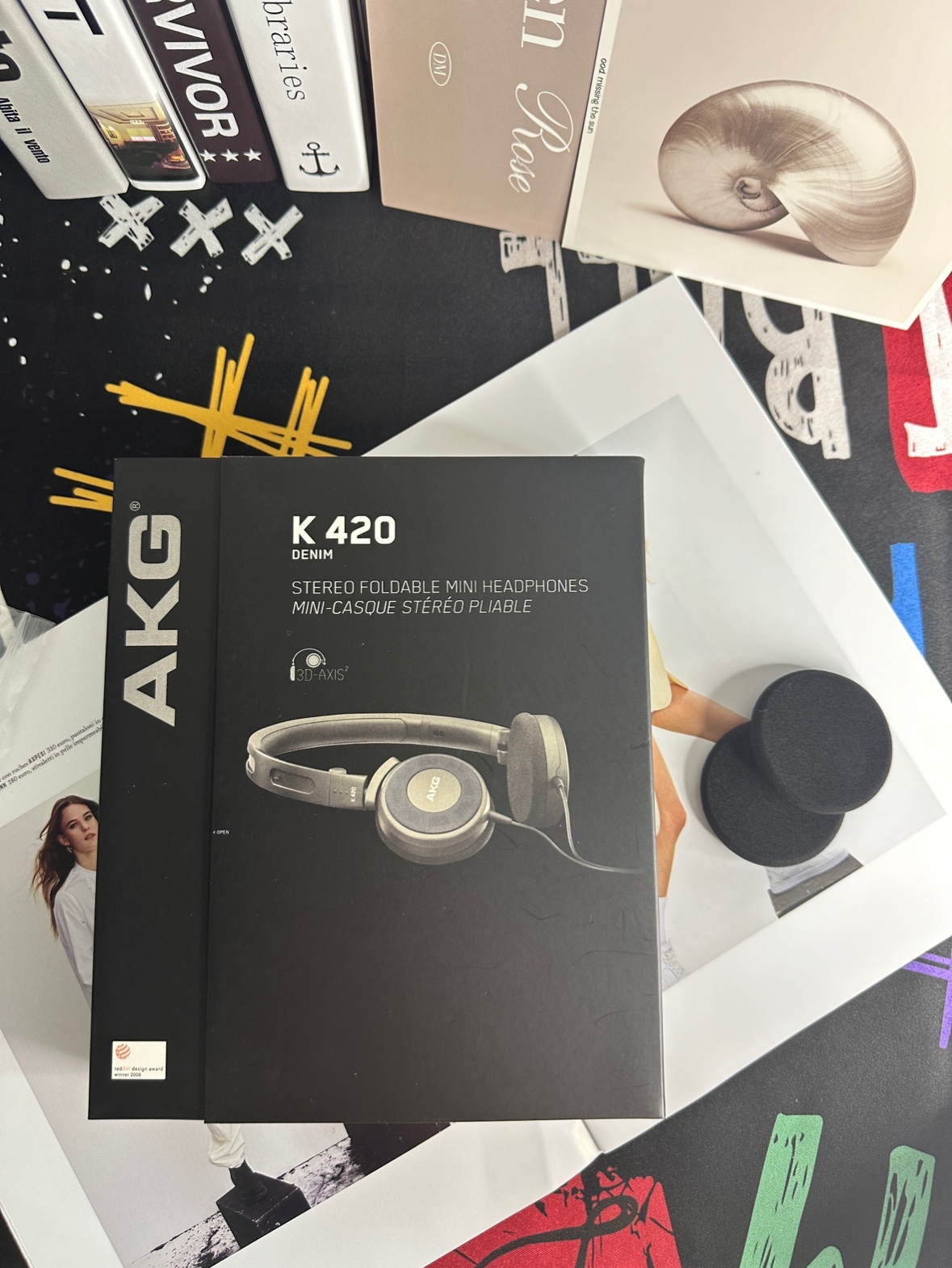 AKG/爱科技 +K420耳机折叠便携四六级英语重低音头戴复古有线耳机 - 图0