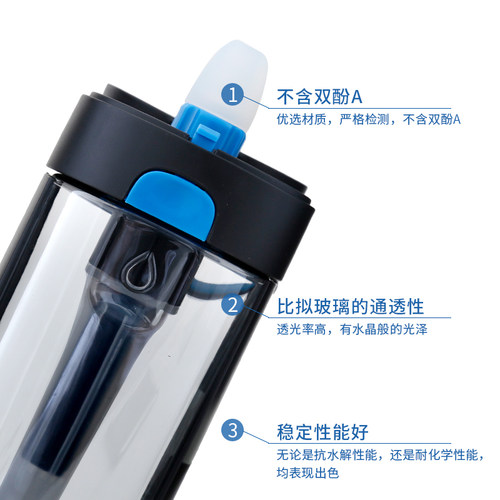 美国Kor/酷水椰壳活性碳滤芯吸管杯成人便携运动水杯过滤吸管杯子 - 图2