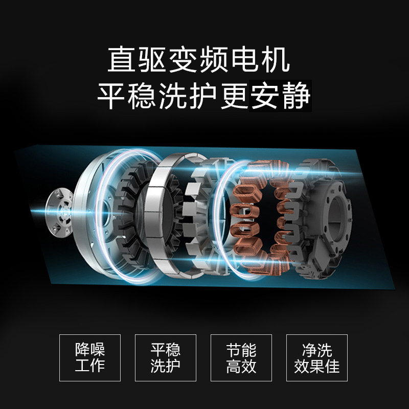 【随心洗】美的8kg变频洗衣机8波轮 美的洗衣机洗衣机