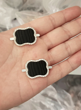金属四叶草镶钻鞋扣饰品
