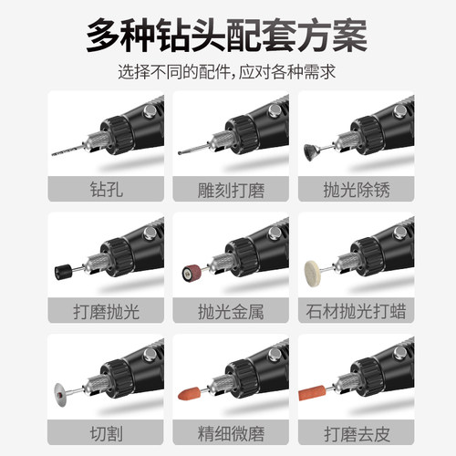 科麦斯电磨配件套装雕刻打磨机抛光小型磨头磨针木材玉石电摩工具 - 图1