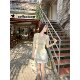 ຄວາມຮູ້ສຶກຂອງຄວາມງາມໄດ້ທັນທີ ~ ປາດຖະຫນາອັນບໍລິສຸດ slim beige ຂະຫນາດໃຫຍ່ ຄໍ U-ຄໍສີ່ຫຼ່ຽມມົນ mid-sleeve ເສື້ອທີເຊີດ