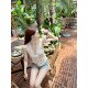 ໂສ້ງ Barbie ຂາຍາວ~ສາຍແອວກອດຊັກ ໂສ້ງຂາສັ້ນ denim ສີຟ້າອ່ອນ
