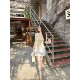 ຄວາມຮູ້ສຶກຂອງຄວາມງາມໄດ້ທັນທີ ~ ປາດຖະຫນາອັນບໍລິສຸດ slim beige ຂະຫນາດໃຫຍ່ ຄໍ U-ຄໍສີ່ຫຼ່ຽມມົນ mid-sleeve ເສື້ອທີເຊີດ