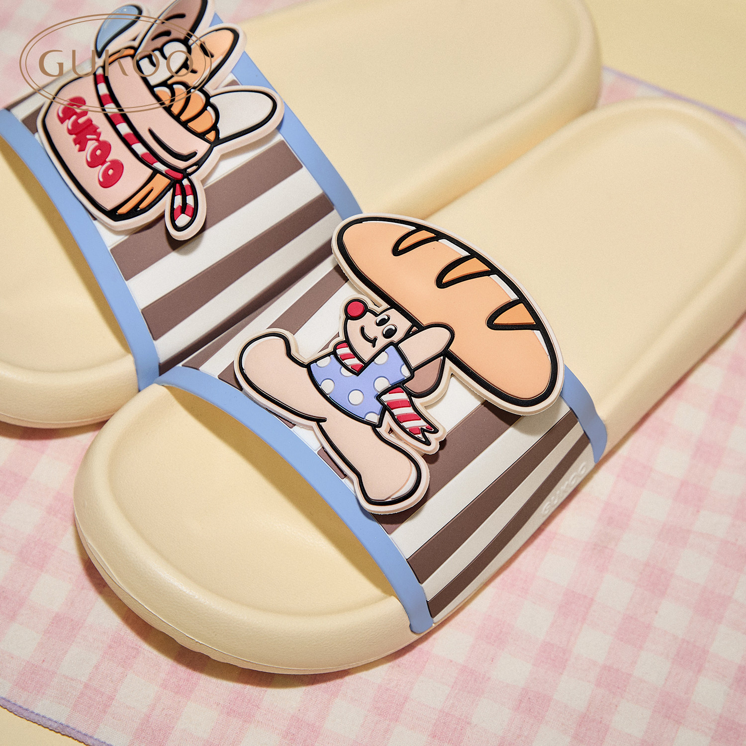 Gukoo/果壳拖鞋女夏季轰轰小狗新款可爱百搭女士居家凉拖鞋,淘宝优惠券,粉丝福利购,淘宝优惠卷