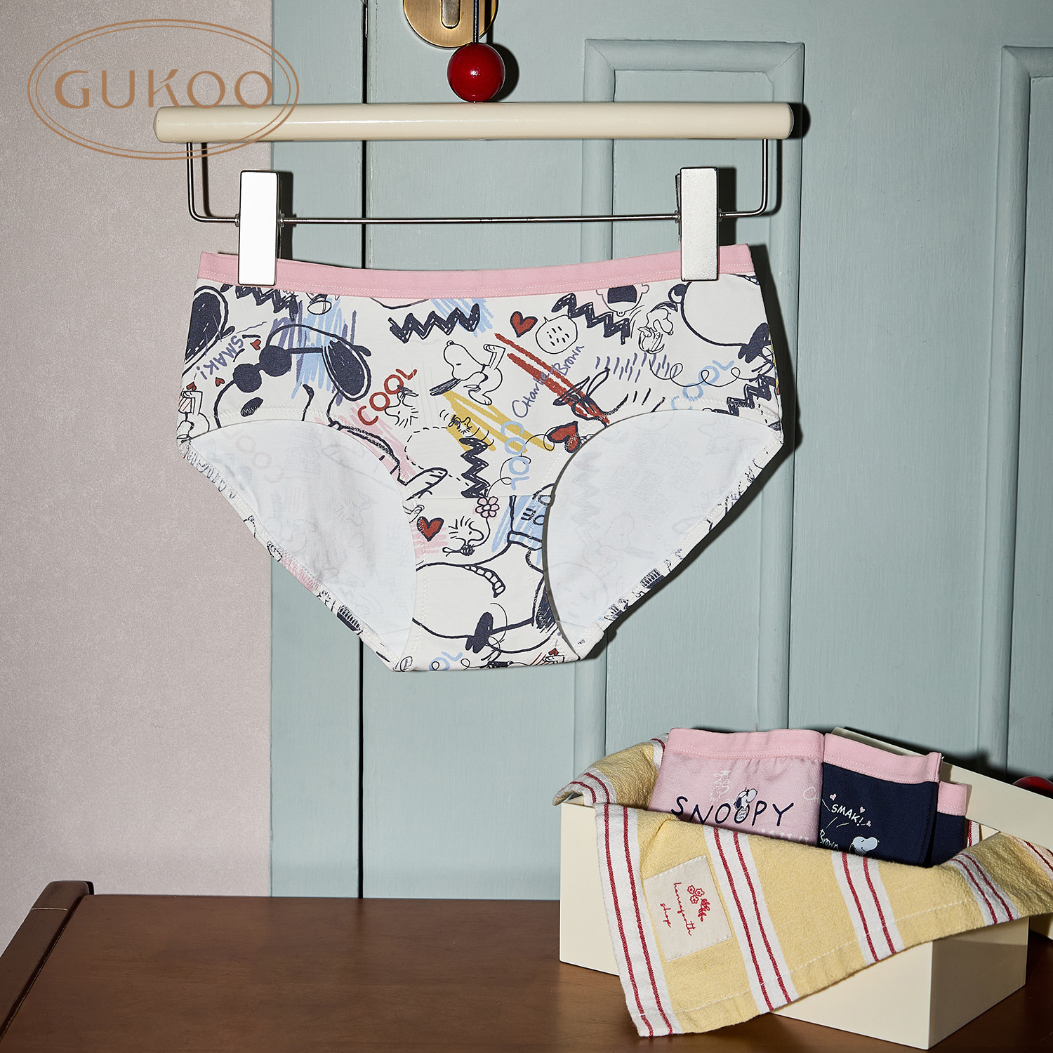 Gukoo/果壳情侣内裤女春夏史努比联名新款纯棉裆女士内裤组合,淘宝优惠券,粉丝福利购,淘宝优惠卷