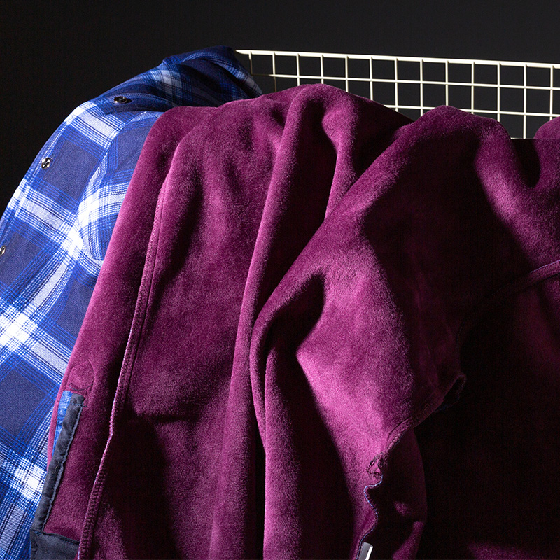 北极绒男士中老年加绒加厚格子衬衫 北极绒品诺衬衫