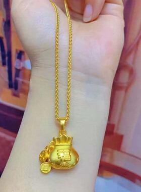 金店同款福袋项链钱袋吊坠