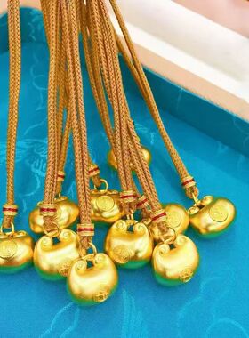 金坨坨葫芦八宝罗盘项链女款小众中国风圆形挂脖配饰如意绳锁骨链