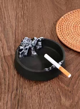 潮流高颜值新中式创意桌面雪山造型烟灰缸客厅家用摆件ins风网红