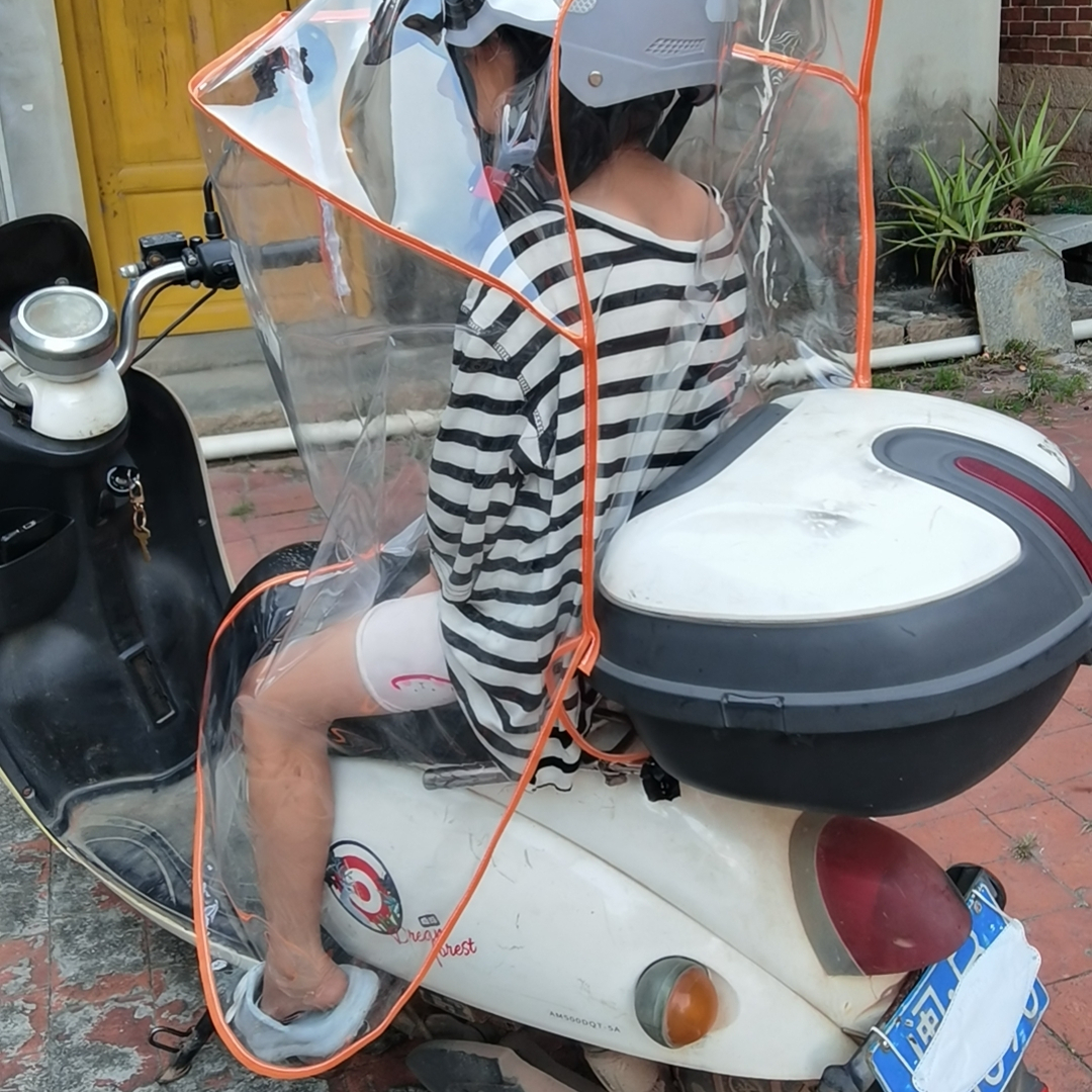 定制新款电动车摩托车电动踏板车自行车后坐儿童成年人雨棚雨罩 - 图2