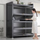 High-rise kitchen storage cabinet with plug hole